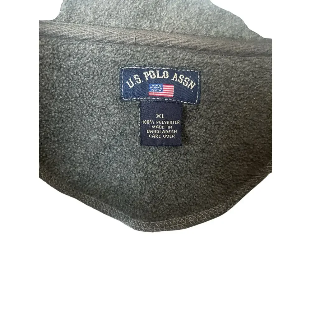 US Polo Assn XL 1/4‎ Zip Gray Fleece Pullover - Picture 4 of 13